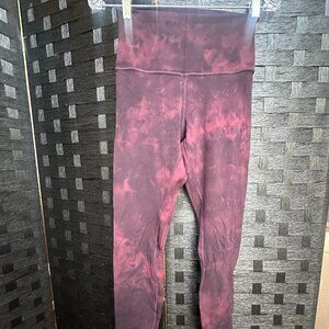 lululemon Super HR Align leggings Garnet Diamond-Dye, Like New, Sz 6 28" inseam